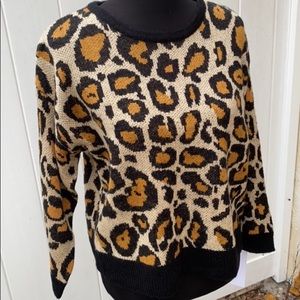 NWT GOODNIGHT MACAROON leopard print sweater